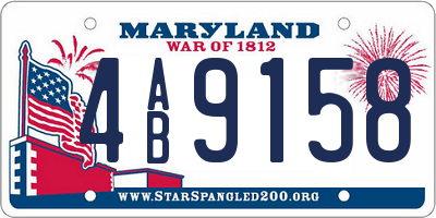 MD license plate 4AB9158