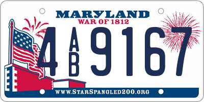 MD license plate 4AB9167