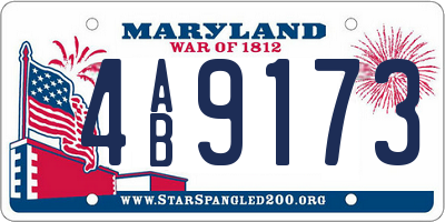 MD license plate 4AB9173