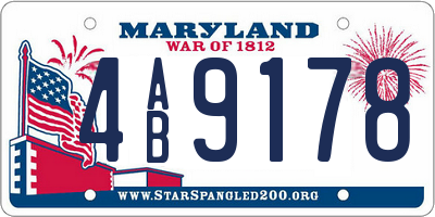 MD license plate 4AB9178