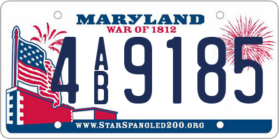 MD license plate 4AB9185