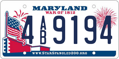 MD license plate 4AB9194