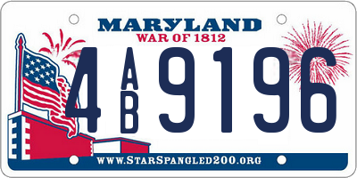 MD license plate 4AB9196