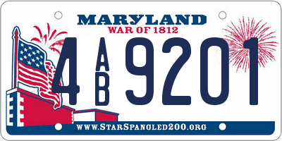 MD license plate 4AB9201