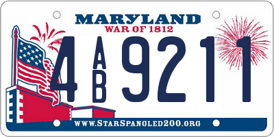 MD license plate 4AB9211