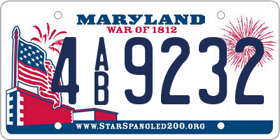 MD license plate 4AB9232