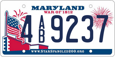 MD license plate 4AB9237