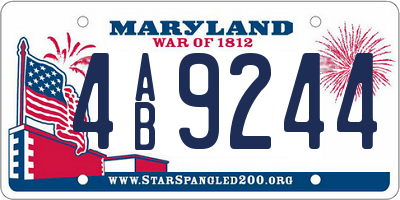MD license plate 4AB9244
