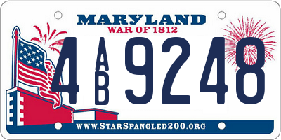 MD license plate 4AB9248