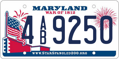 MD license plate 4AB9250