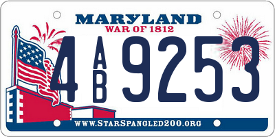 MD license plate 4AB9253