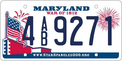MD license plate 4AB9271
