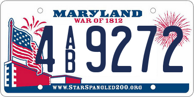 MD license plate 4AB9272