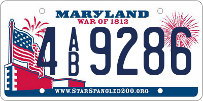 MD license plate 4AB9286