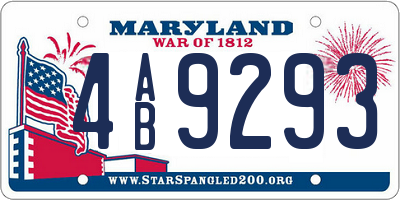 MD license plate 4AB9293