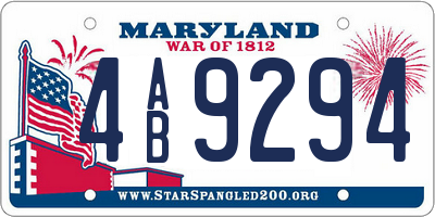 MD license plate 4AB9294
