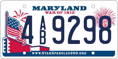 MD license plate 4AB9298