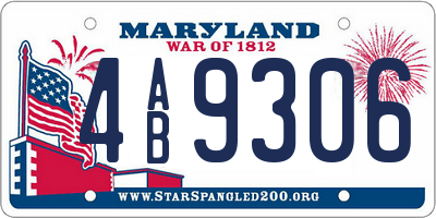 MD license plate 4AB9306
