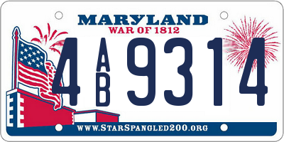 MD license plate 4AB9314