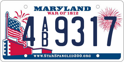 MD license plate 4AB9317