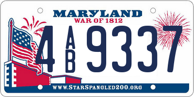 MD license plate 4AB9337