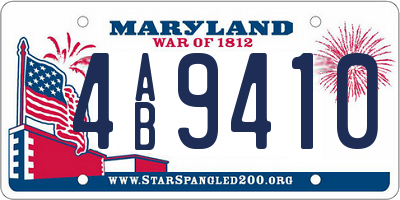 MD license plate 4AB9410