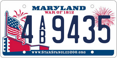 MD license plate 4AB9435