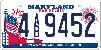 MD license plate 4AB9452