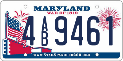 MD license plate 4AB9461