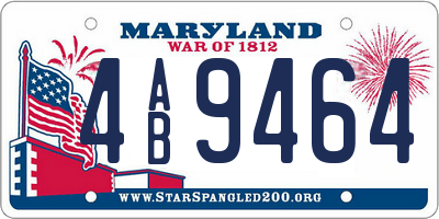 MD license plate 4AB9464