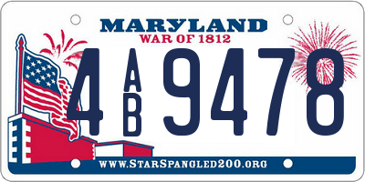 MD license plate 4AB9478