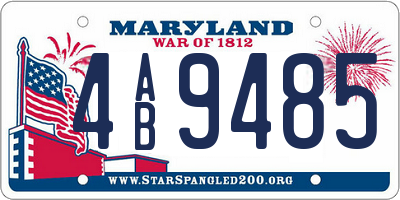 MD license plate 4AB9485