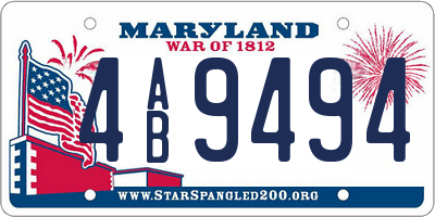 MD license plate 4AB9494