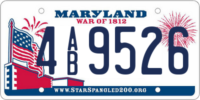 MD license plate 4AB9526