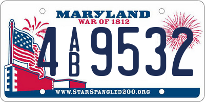 MD license plate 4AB9532