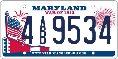 MD license plate 4AB9534