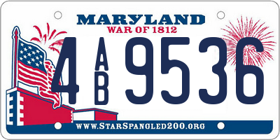 MD license plate 4AB9536