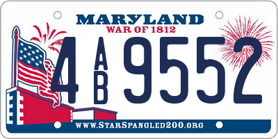 MD license plate 4AB9552