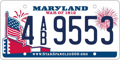 MD license plate 4AB9553