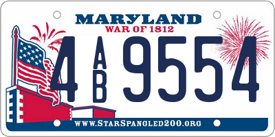 MD license plate 4AB9554