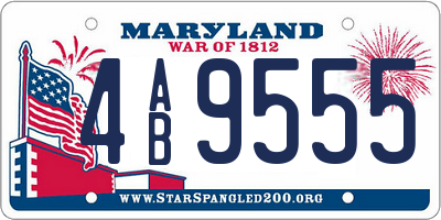 MD license plate 4AB9555