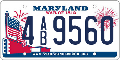 MD license plate 4AB9560