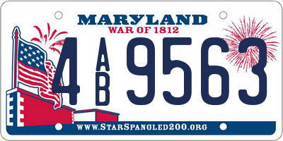 MD license plate 4AB9563