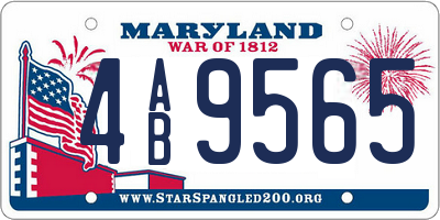 MD license plate 4AB9565