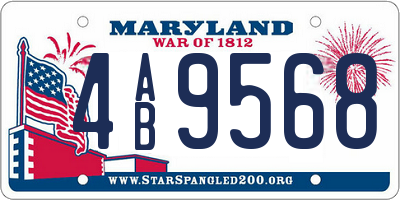 MD license plate 4AB9568