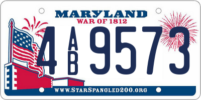 MD license plate 4AB9573