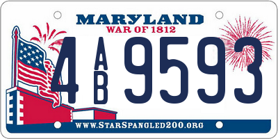 MD license plate 4AB9593