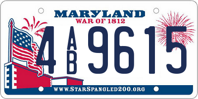 MD license plate 4AB9615