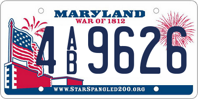 MD license plate 4AB9626