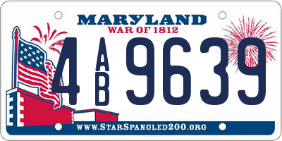 MD license plate 4AB9639